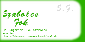 szabolcs fok business card